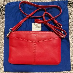 Red Leather Le Tanneur Crossbody Bag